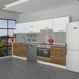 Decoraktiv Elite 280Y Ankastre Modüllü Mdf Hazır Mutfak Dolabı - Tezgah Dahil - Pera Beyaz - Pera - Beyaz