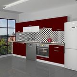 Decoraktiv Elite 280y Mdf Ankastre Fırın Modüllü Hazır Mutfak Dolabı - Tezgah Dahil - Bordo
