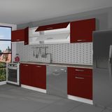 Decoraktiv Elite 280Y MDF Hazır Mutfak Dolabı - Tezgah Dahil - Bordo