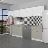 Decoraktiv Elite 280Y Mdf Hazır Mutfak Dolabı - Tezgah Dahil - Kumtaşı - Beyaz - Çok Renkli