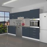 Decoraktiv Elite 280YQ Ankastre Boy Dolaplı Mdf Hazır Mutfak Dolabı - Tezgah Dahil - Antrasit