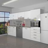Decoraktiv Elite 280YQ Ankastre Boy Dolaplı Mdf Hazır Mutfak Dolabı - Tezgah Dahil - Parlak Beyaz