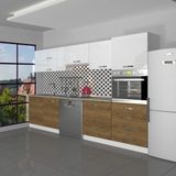 Decoraktiv Elite 280YQ Ankastre Boy Dolaplı Mdf Hazır Mutfak Dolabı - Tezgah Dahil - Pera - Beyaz