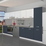 Decoraktiv Elite 325 Ankastre Fırın Modüllü Mdf Hazır Mutfak Dolabı - Tezgah Dahil - Antrasit - Beyaz