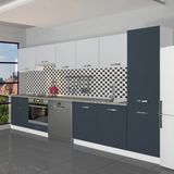 Decoraktiv Elite 325 Ankastre Fırın Modüllü Mdf Hazır Mutfak Dolabı - Tezgah Dahil - Antrasit - Buz Gri - Antrasit - Gri
