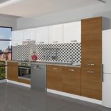 Decoraktiv Elite 325 Ankastre Fırın Modüllü Mdf Hazır Mutfak Dolabı - Tezgah Dahil - Ceviz - Beyaz
