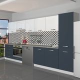 Decoraktiv Elite 325Q Ankastre Fırın Modüllü Mdf Hazır Mutfak Dolabı - Tezgah Dahil - Antrasit - Beyaz