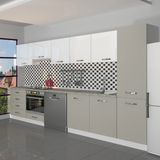 Decoraktiv Elite 325Q Ankastre Fırın Modüllü Mdf Hazır Mutfak Dolabı - Tezgah Dahil - Kumtaşı - Beyaz - Çok Renkli