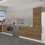 Decoraktiv Elite 325Q Ankastre Fırın Modüllü Mdf Hazır Mutfak Dolabı - Tezgah Dahil - Pera - Kumtaşı - Ahşap - Bej