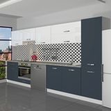 Decoraktiv Elite 325Y Ankastre Fırın Modüllü Mdf Hazır Mutfak Dolabı - Tezgah Dahil - Antrasit - Beyaz