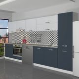 Decoraktiv Elite 325Y Ankastre Fırın Modüllü Mdf Hazır Mutfak Dolabı - Tezgah Dahil - Antrasit - Buz Gri - Antrasit - Gri