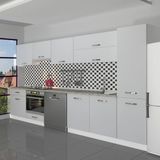 Decoraktiv Elite 325Y Ankastre Fırın Modüllü Mdf Hazır Mutfak Dolabı - Tezgah Dahil - Buz Gri - Açık Gri