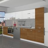 Decoraktiv Elite 325Y Ankastre Fırın Modüllü Mdf Hazır Mutfak Dolabı - Tezgah Dahil - Ceviz - Beyaz