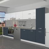 Decoraktiv Elite 325YQ Ankastre Fırın Modüllü Mdf Hazır Mutfak Dolabı - Tezgah Dahil - Antrasit - Beyaz