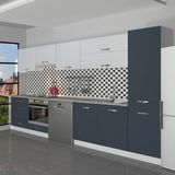 Decoraktiv Elite 325YQ Ankastre Fırın Modüllü Mdf Hazır Mutfak Dolabı - Tezgah Dahil - Antrasit - Buz Gri - Antrasit - Gri