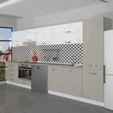 Decoraktiv Elite 325YQ Ankastre Fırın Modüllü Mdf Hazır Mutfak Dolabı - Tezgah Dahil - Kumtaşı - Beyaz - Çok Renkli
