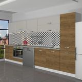 Decoraktiv Elite 325YQ Ankastre Fırın Modüllü Mdf Hazır Mutfak Dolabı - Tezgah Dahil - Pera - Kumtaşı - Ahşap - Bej