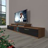 Decoraktiv Flex 130 MDF Ceviz Siyah Tv Ünitesi