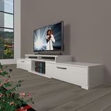 Decoraktiv Flex 130 Mdf Parlak Beyaz Tv Sehpa Ünitesi