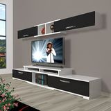 Decoraktiv Flex 5130 Mdf Beyaz Siyah Tv Sehpa Ünitesi