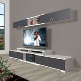 Decoraktiv Flex 5130 Mdf Gold Beyaz Antrasit Tv Sehpa Ünitesi