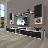 Decoraktiv Flex 5DA130 Mdf Beyaz Siyah Tv Sehpa Ünitesi