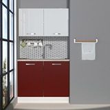 Decoraktiv Mini 100 Mdf Hazır Mutfak Dolabı Bordo Beyaz