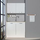 Decoraktiv Mini 100 Mdf Hazır Mutfak Dolabı Parlak Beyaz