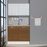 Decoraktiv Mini 100 MDF Hazır Mutfak Dolabı - Tezgah Dahil - Ceviz - Beyaz