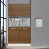 Decoraktiv Mini 100 MDF Hazır Mutfak Dolabı - Tezgah Dahil - Naturel Ceviz