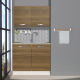 Decoraktiv Mini 100 MDF Hazır Mutfak Dolabı - Tezgah Dahil - Naturel Pera