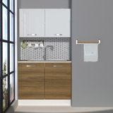 Decoraktiv Mini 100 MDF Hazır Mutfak Dolabı - Tezgah Dahil - Pera - Beyaz