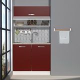 Decoraktiv Mini 100t Mdf Hazır Mutfak Dolabı Bordo