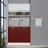 Decoraktiv Mini 100y Mdf Hazır Mutfak Dolabı Bordo Beyaz