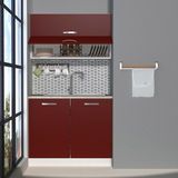 Decoraktiv Mini 100Y MDF Hazır Mutfak Dolabı - Tezgah Dahil - Bordo