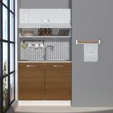 Decoraktiv Mini 100Y MDF Hazır Mutfak Dolabı - Tezgah Dahil - Ceviz - Beyaz
