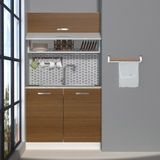 Decoraktiv Mini 100Y MDF Hazır Mutfak Dolabı - Tezgah Dahil - Naturel Ceviz