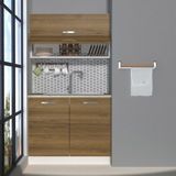 Decoraktiv Mini 100Y MDF Hazır Mutfak Dolabı - Tezgah Dahil - Naturel Pera