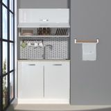 Decoraktiv Mini 100Y MDF Hazır Mutfak Dolabı - Tezgah Dahil - Parlak Beyaz