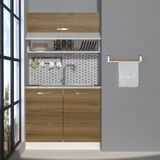 Decoraktiv Mini 100YT MDF Hazır Mutfak Dolabı - Tezgah Dahil - Naturel Pera