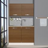 Decoraktiv Mini 120 MDF Hazır Mutfak Dolabı - Tezgah Dahil - Naturel Ceviz