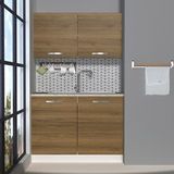 Decoraktiv Mini 120 MDF Hazır Mutfak Dolabı - Tezgah Dahil - Naturel Pera
