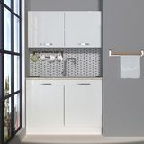 Decoraktiv Mini 120 MDF Hazır Mutfak Dolabı - Tezgah Dahil - Parlak Beyaz