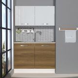 Decoraktiv Mini 120 MDF Hazır Mutfak Dolabı - Tezgah Dahil - Pera - Beyaz