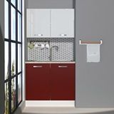 Decoraktiv Mini 90 Mdf Hazır Mutfak Dolabı Bordo Beyaz
