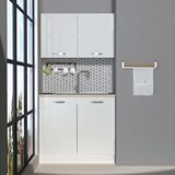 Decoraktiv Mini 90 Mdf Hazır Mutfak Dolabı Parlak Beyaz