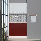Decoraktiv Mini 90 MDF Hazır Mutfak Dolabı - Tezgah Dahil - Bordo - Beyaz