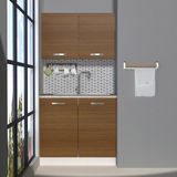 Decoraktiv Mini 90 MDF Hazır Mutfak Dolabı - Tezgah Dahil - Naturel Ceviz