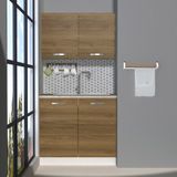 Decoraktiv Mini 90 MDF Hazır Mutfak Dolabı - Tezgah Dahil - Naturel Pera