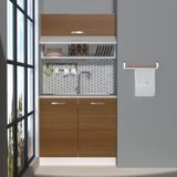Decoraktiv Mini 90t MDF Hazır Mutfak Dolabı - Tezgah Dahil - Naturel Ceviz